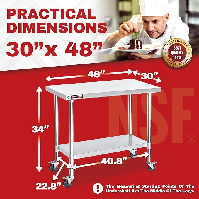 DuraSteel 30x48 NSF Stainless Steel Cart - Image 6