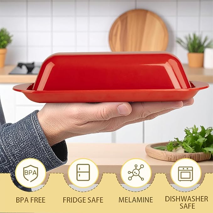 Butter Dish with Lid and Knife, Durable Countertop & Fridge Butter Keeper - Image 4