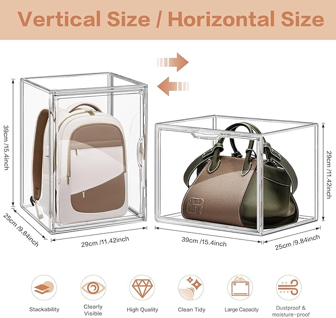 3 Packs Clear Handbag Storage Organizer - Image 2