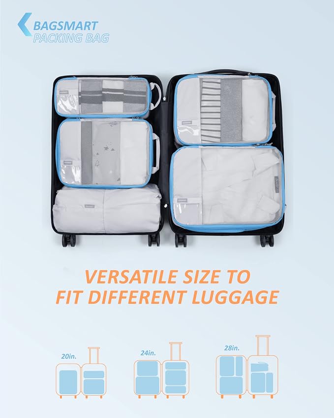 BAGSMART 6 Set /4 Set/2 Set Compression Packing Cubes - Image 3