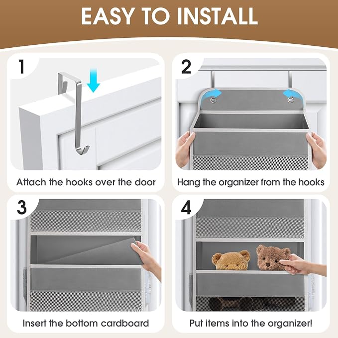 2 Pack Over The Door Organizer, Hanging Storage Organizer - Image 3