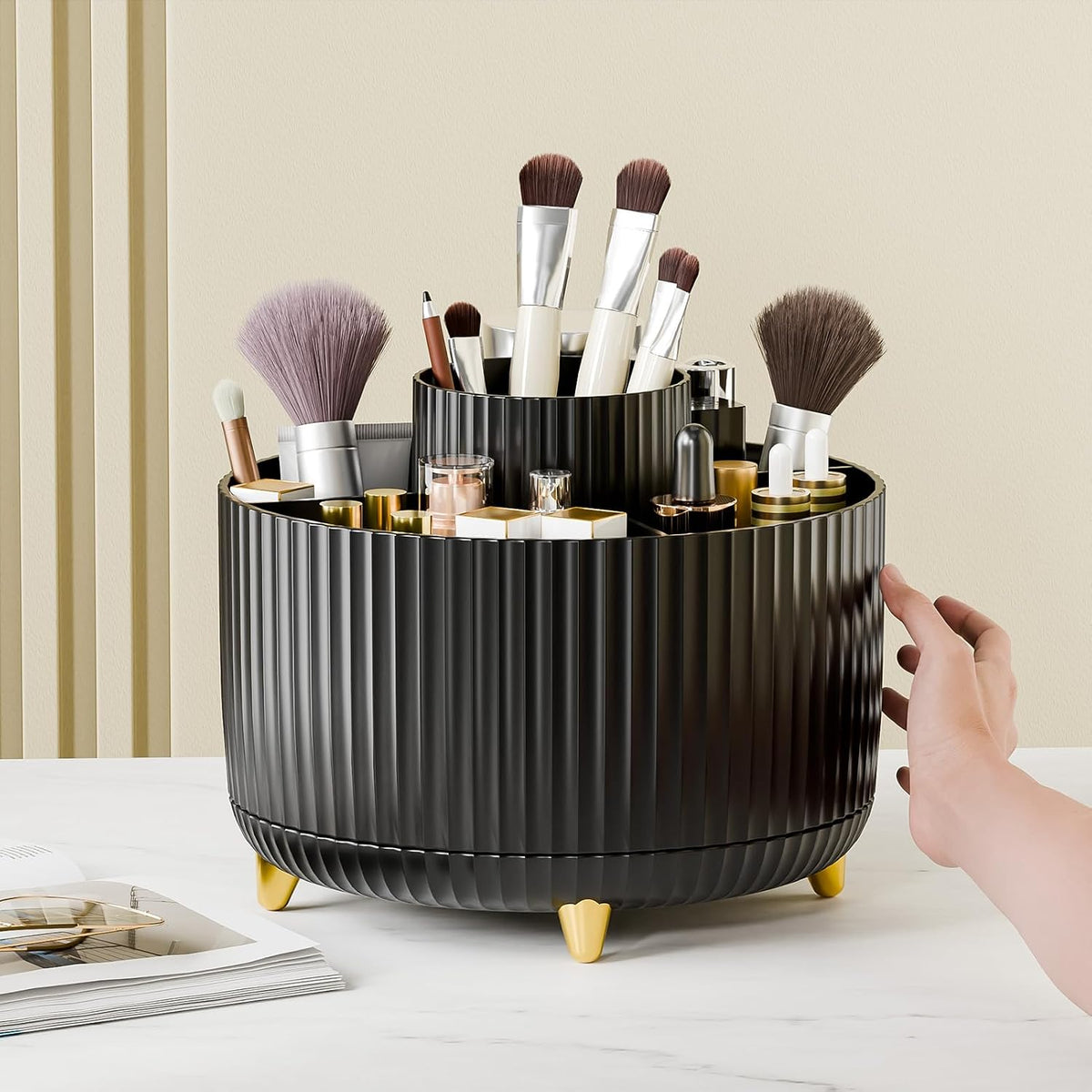 fanado 360° Rotate Makeup Brush Holder Organizer, Makeup Organizers