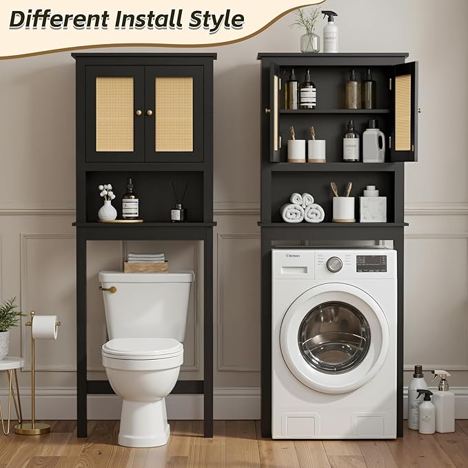 Over The Toilet Storage Cabinet, Behind Toilet Bathroom Organizer - Image 3