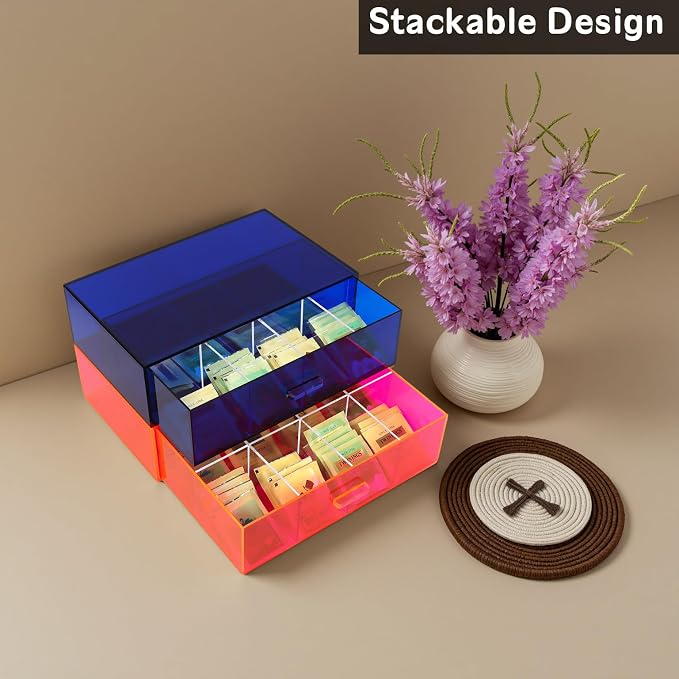 Acrylic Tea Bag Organizer and Storage Box Stackable Tea Bag Holder - Image 5
