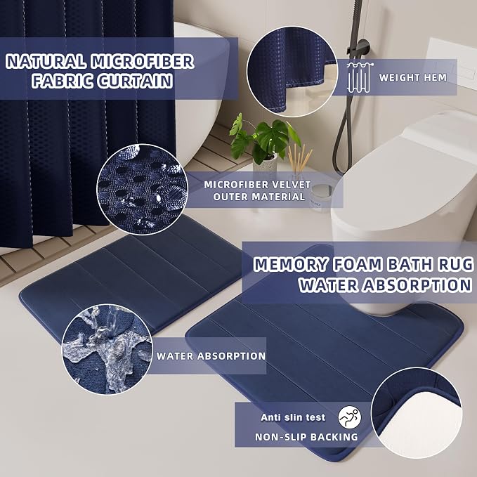 Bathroom Set - 25PC Blue Bathroom Set - Image 8
