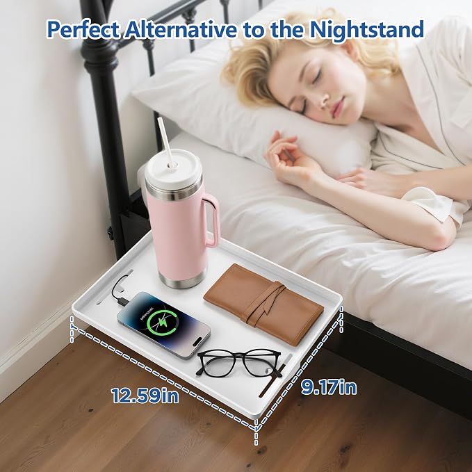 Bedside Shelf for Dorm Bunk Bed, Clip On Nightstand, Bed Side Table Tray - Image 6