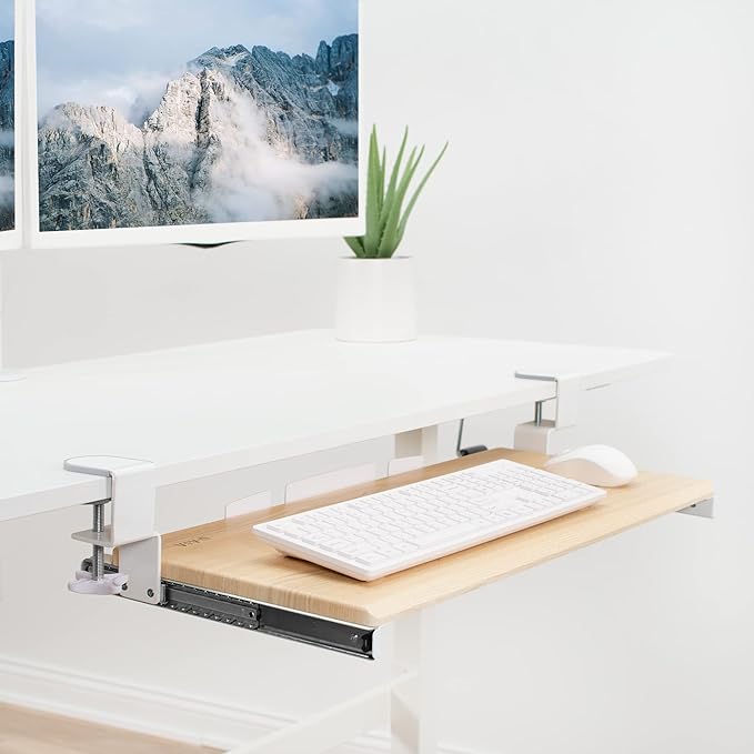 VIVO Large Clamp-on Computer Keyboard and Mouse Under Desk Slider Tray - Image 2