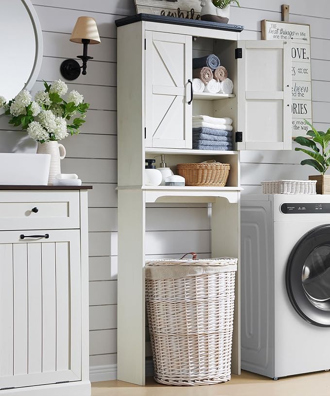 ACCOHOHO Over The Toilet Storage Cabinet, Farmhouse Bathroom Cabinet - Image 6
