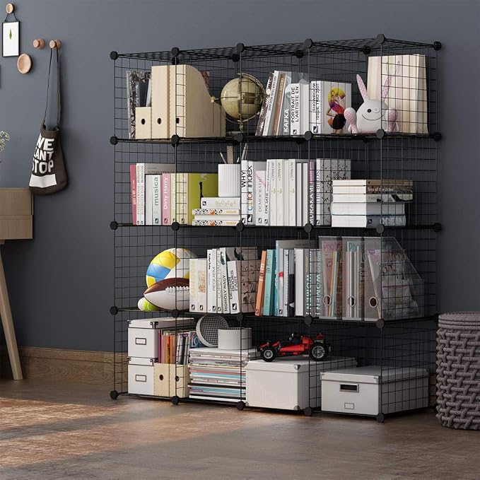 TUMUCUTE Wire Storage Cubes, Metal Storage Shelves Bookshelf, Stackable Modular - Image 6