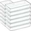 12 Pack Large Clear Plastic Drawer Organizer Set, Acrylic Bathroom