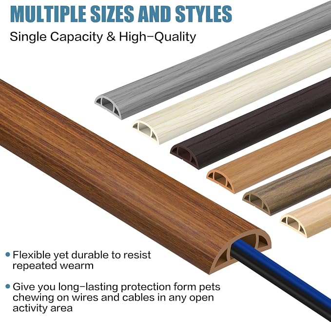 Floor Cord Covers for Wires 10FT Cable Hider Wire Cover Self Adhesive Cord - Image 6