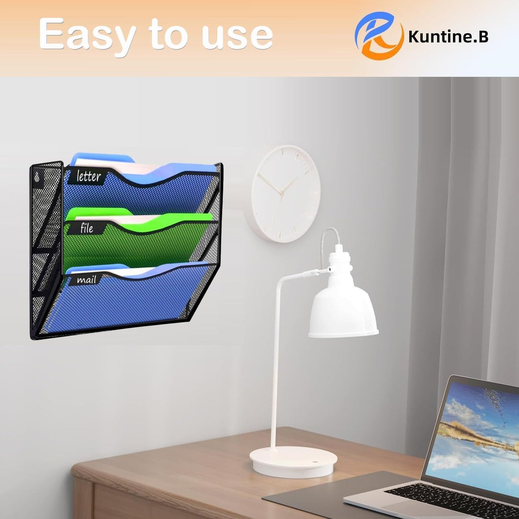 Kuntine.B Wall File Organizer Office Hanging Magazine Holder Wall File
