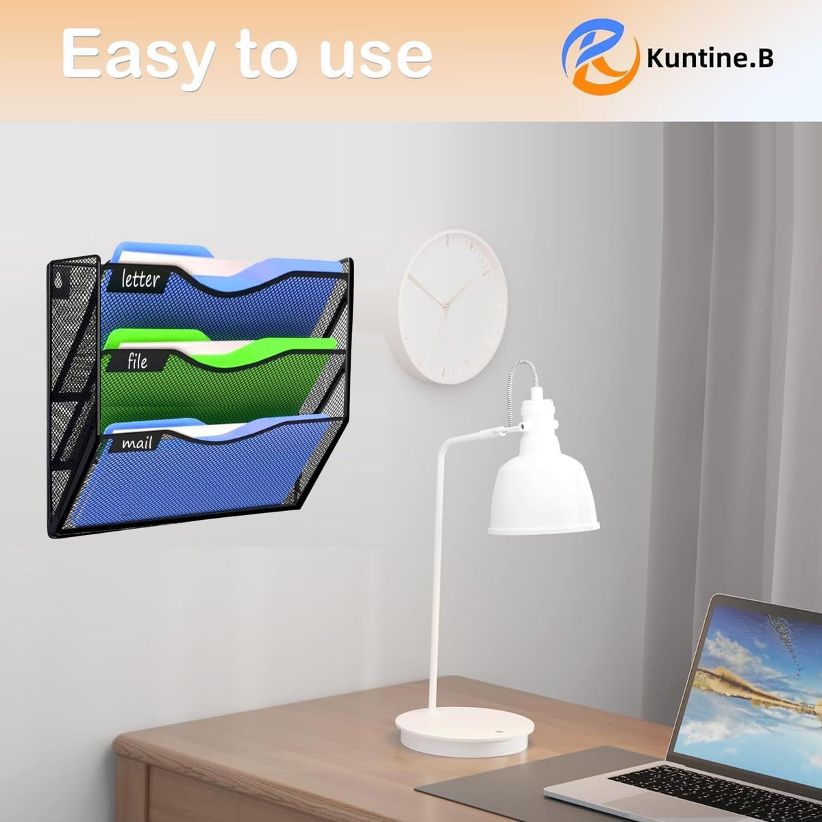 Kuntine.B Wall File Organizer Office Hanging Magazine Holder Wall File