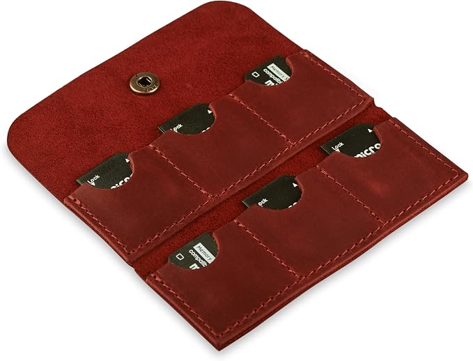 Cognac Leather SD Card Holder - Image 2