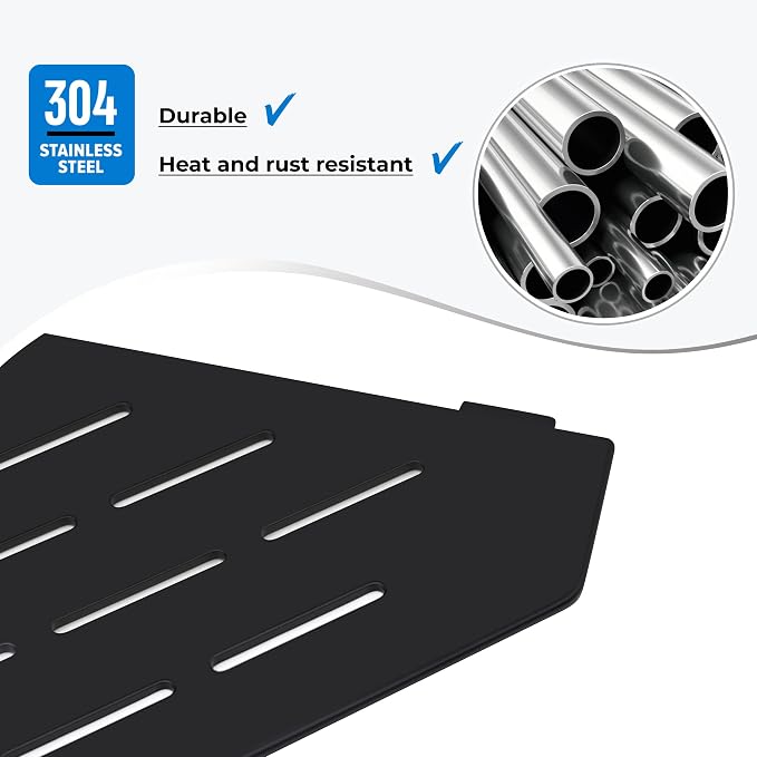 FerdY 2-Pack 10" Matte Black Recessed Corner Shower Shelf, - Image 4
