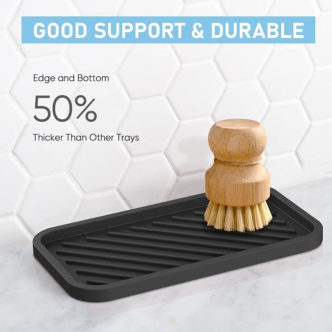 EG-SIPRO Silicone Sponge Holder, Large 10" Kitchen Sink Organizer Tray Kitchen - Image 5