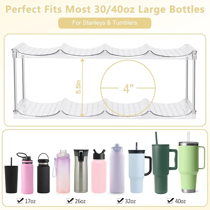 Stackable Water Bottle Organizer & Holder - Image 2