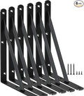 6 Pack L8 x H 6" Black Heavy Duty Shelf Brackets by MHMYDZ