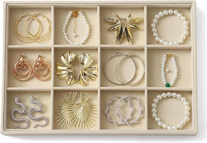 Large Jewelry Organizer for Drawer Insert Velvet Stackable Jewelry Trays for by Unknown