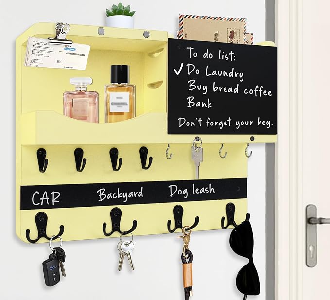 Key Holder for Wall Mount, Farmhouse Mail and Key Holder for Wall Hanger by HEKOOLA