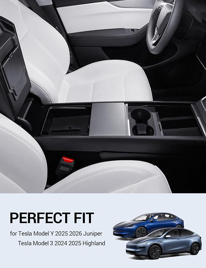 Motrobe 2026 Tesla Model Y Tesla Model 3 Center Console Organizer Tray Cup - Image 2