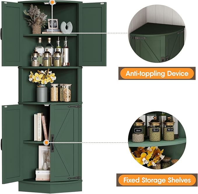 Vabches 64.8" Tall Farmhouse Corner Cabinet - Image 3