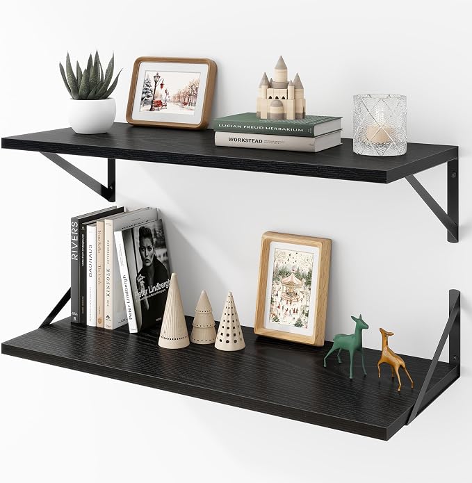 Deep Floating Shelves Wall Mounted, Living Room, Office by Acovy