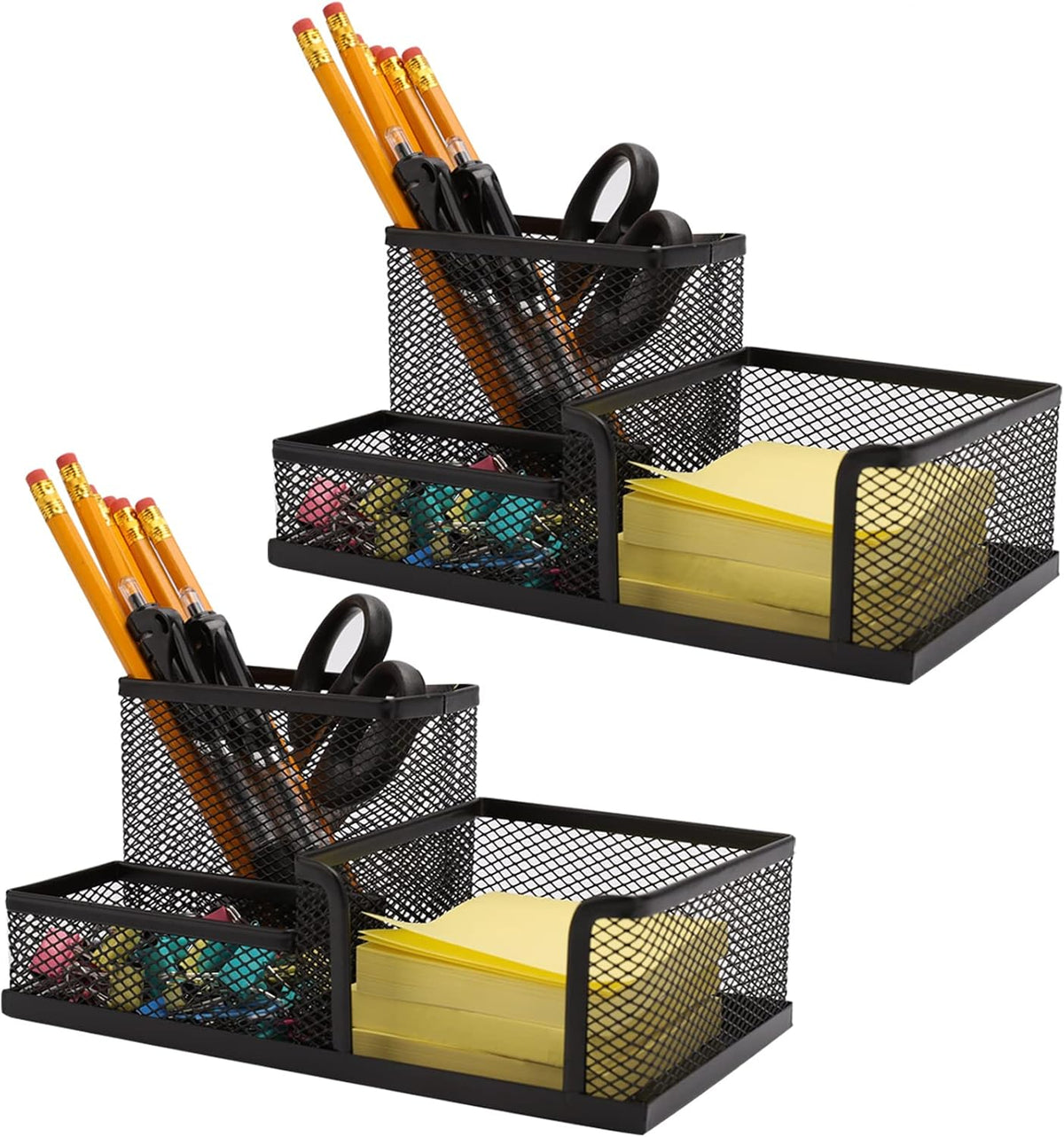 Ludato 2 Pieces Mesh Pen Holder Desk Organizers and Accessories for