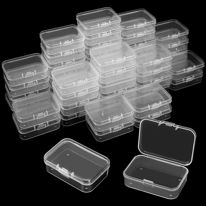 SATINIOR 48 Packs Clear Small Plastic Containers Transparent Storage Box by SATINIOR