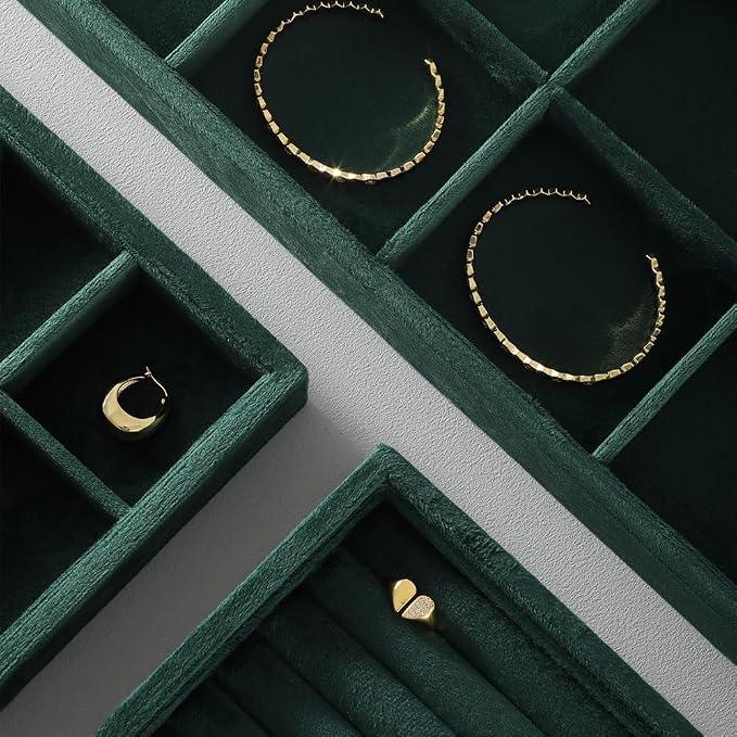 Velvet Stackable Jewelry Display Tray, 12 Grid Watch Bangle Bracelet Storage - Image 6