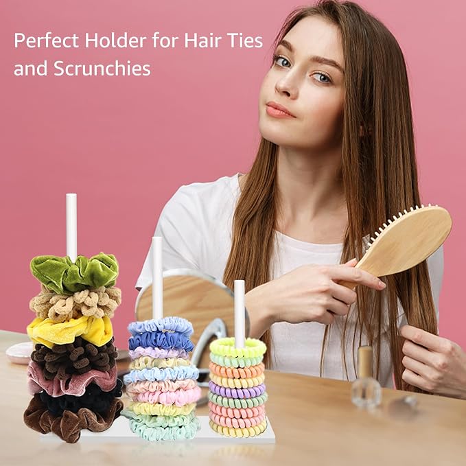SMUK 2Packs 3-Tiers Acrylic Scrunchie Holder Organizer - Image 3