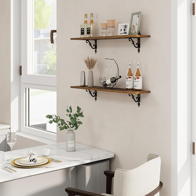 RICHFOCUS Floating Shelves for Wall Decor, 31.5W x 8D Shelves Set of 2 - Image 2