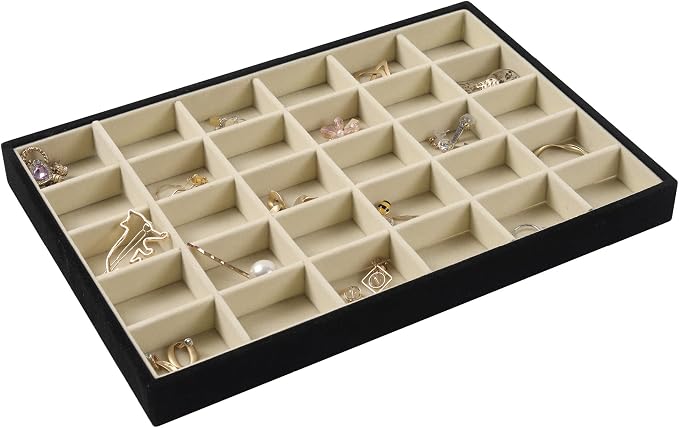 DIOMMELL Set of 4 Stackable Jewelry Trays Organizer Jewelry Display Showcase - Image 5