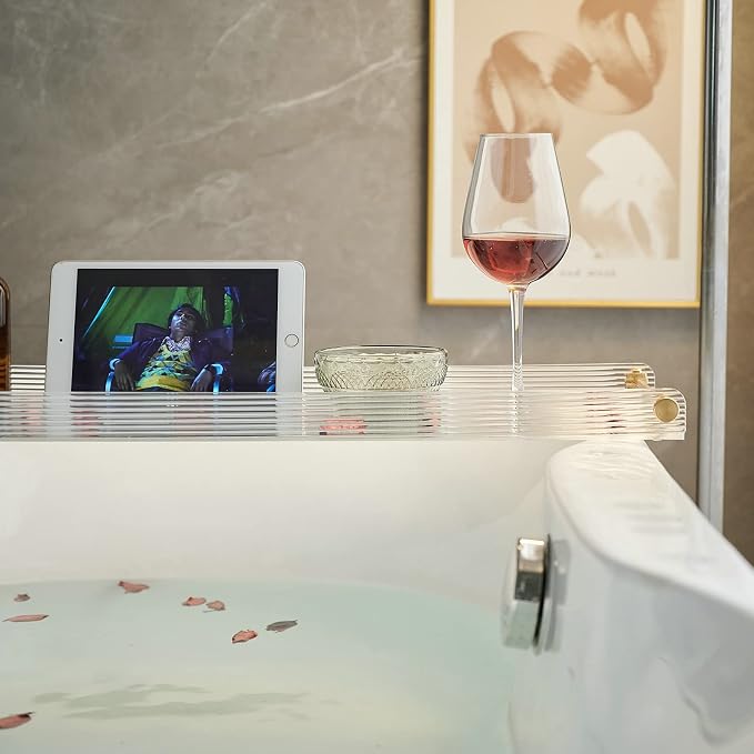 Bathtub Tray Acrylic Bath Tray Bathtub Caddy Non-Slip Bath Tub Tray Table - Image 5