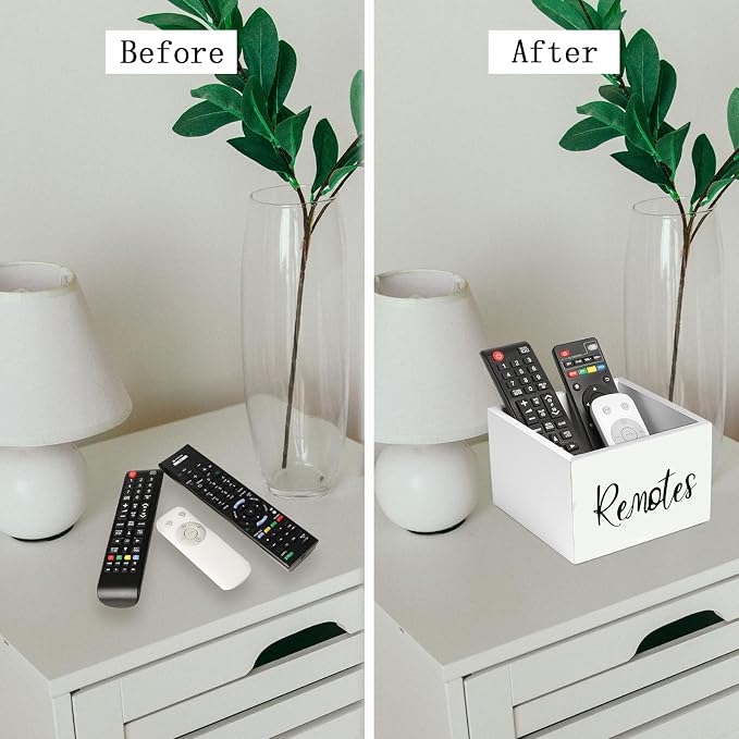 Wood Remote Control Holder, TV Remote Control Organizer - Image 5