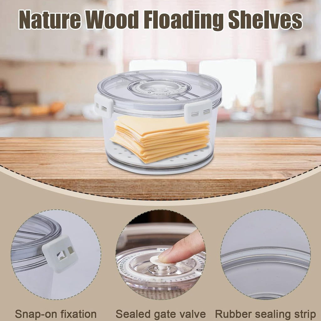 Cheese Container for Refrigerator,Cheese Keeper with Airtight Lid and