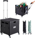 SUBICOO Folding Utility Cart Portable Rolling Crate Handcart Shopping