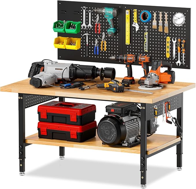 60“ Adjustable Height Workbench Work Bench by MUWOOD