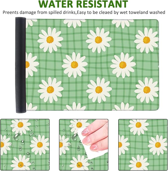 Daisy Floral Gaming Mouse Pad XXL Large Desk Mouse Pad Keyboard Mat - Image 4