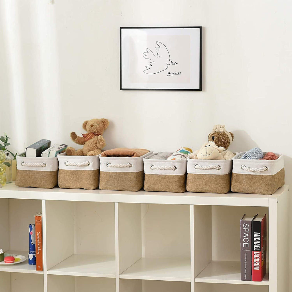 Small Baskets for Organizing, [6 PCS] Collapsible Storage Baskets for