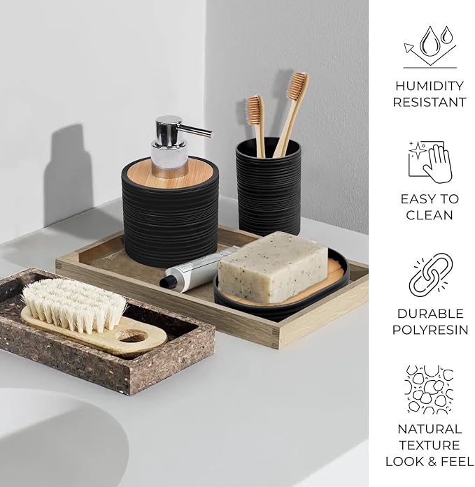 CERBIOR Bathroom Accessories Set Bath Ensemble Includes Soap Dispenser - Image 6