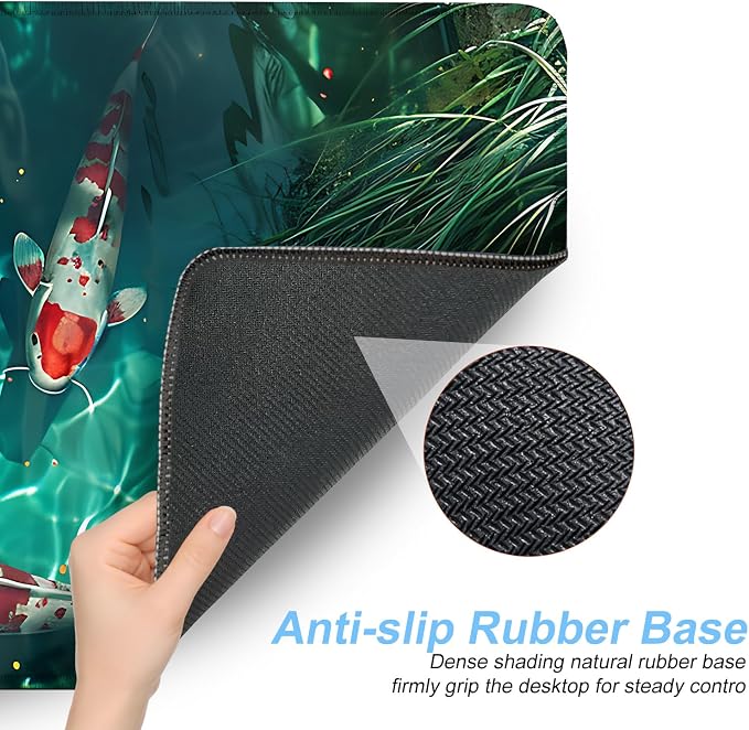 Koi Fish Mouse Pad XXL – Large Japanese Pond Desk Mat - Image 3