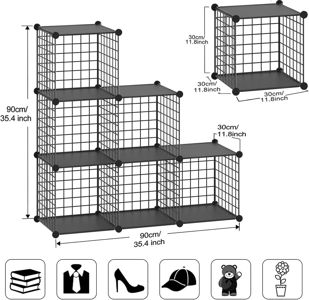 Wire Cube Storage Organizer, Metal Storage Shelves Bookshelf