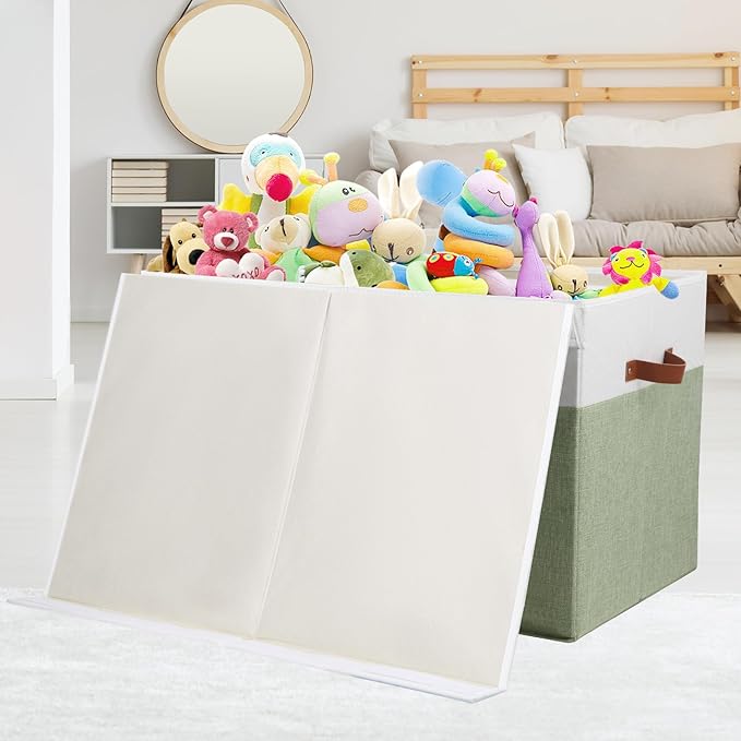 Large Toy Storage Box with Lid, Sturdy Toys Storage Chest Bin Organizer Basket - Image 6