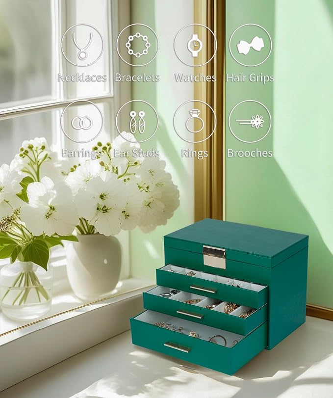 BOOVO Jewelry Boxes for Women, 5 Layer Jewelry Organizer - Image 3