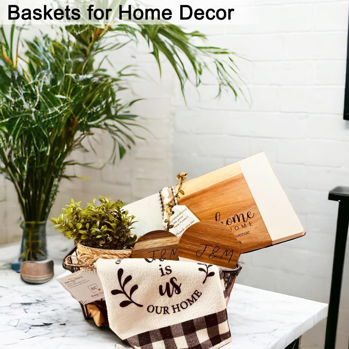 Wire Baskets for Organizing, 4 Pack Household Pantry Basket Black