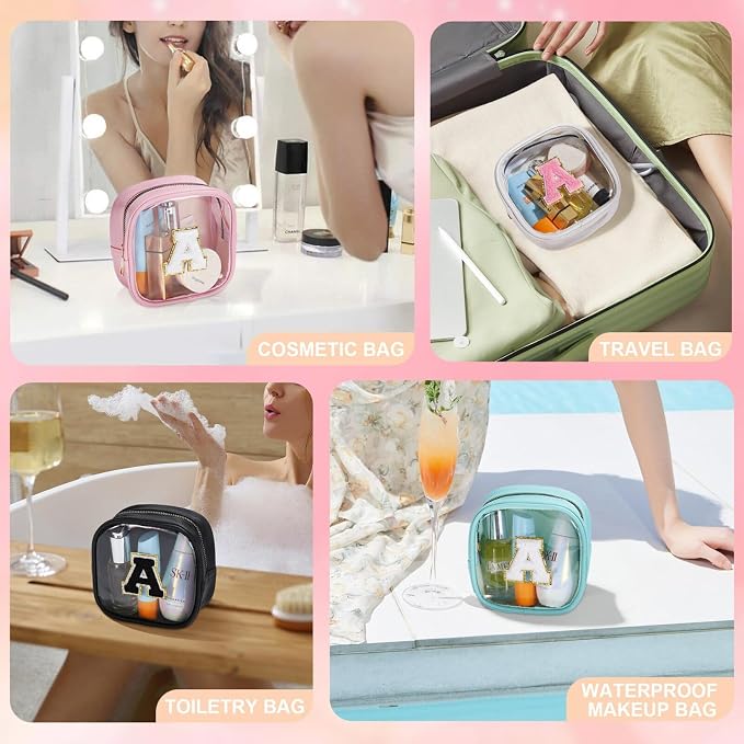 YOOLIFE Birthday Gifts Mini Initial Makeup Bag Travel Toiletry Bag - Image 5