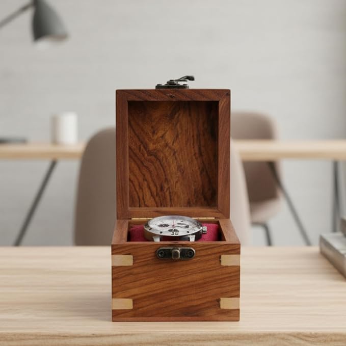 Wooden Watch Box for Men & Women, Luxury Watch Organizer & Display Case - Image 4
