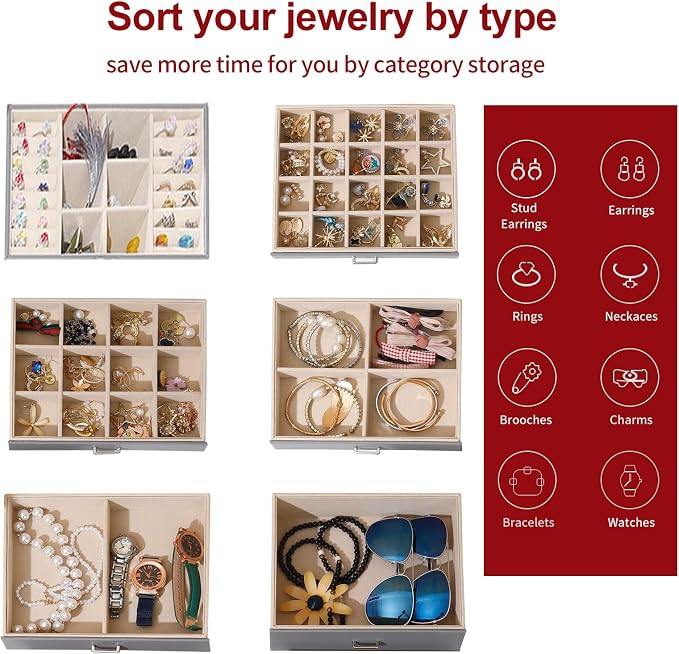 BOOVO Jewelry Box For women, 6 Layer Large Jewelry Organizer - Image 3