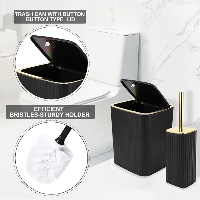 Bathroom Set with Shower Curtain and Rugs- 25PC Bathroom Accessory Set - Image 8